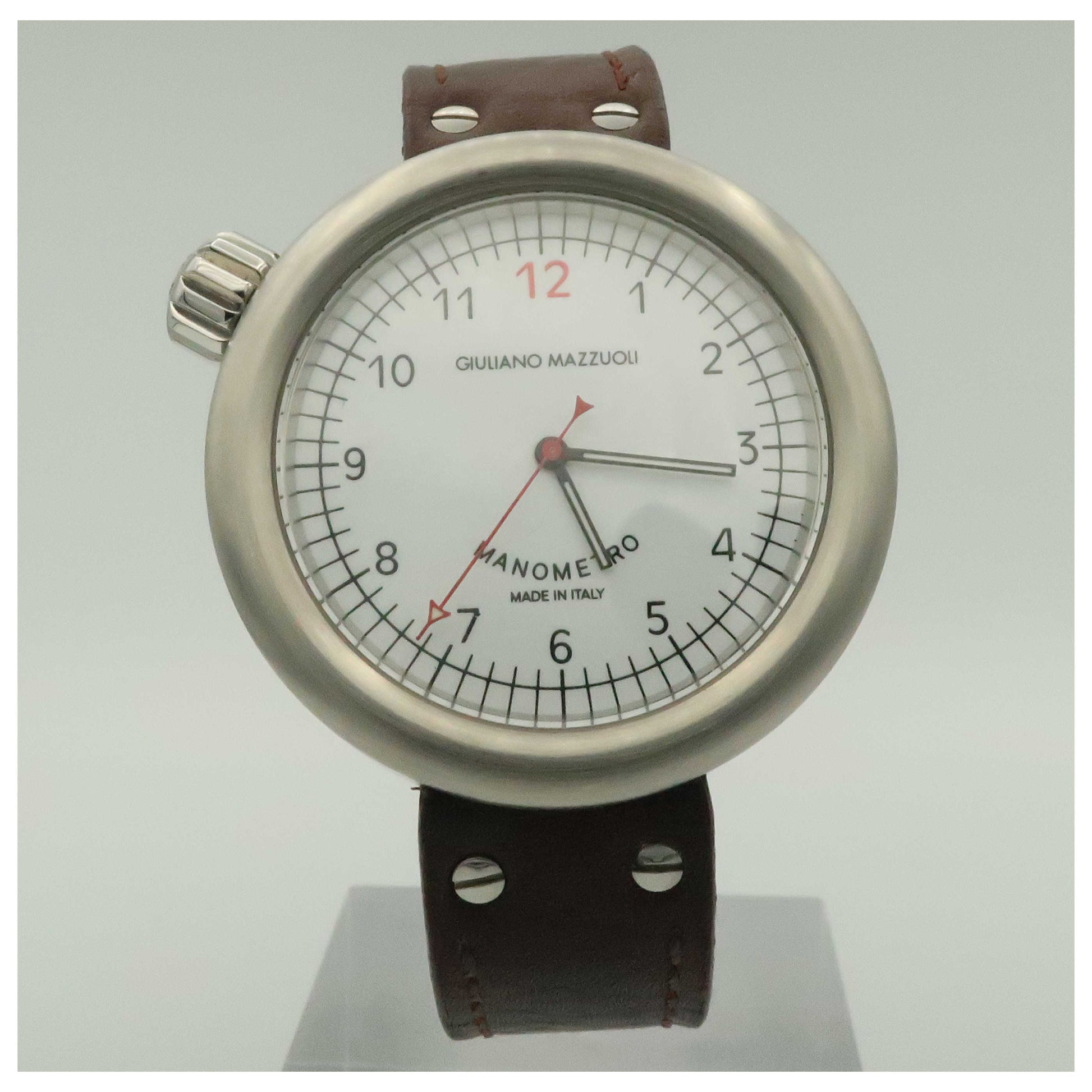 Front view of Giuliano Mazzuoli Manometro Men's Automatic Watch 74700RB-BL145GHHB-PO