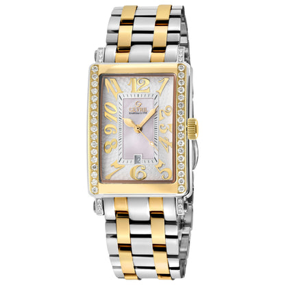 Front view of Gevril Avenue of Americas Mini Diamond Women's Quartz Watch 7544YEB