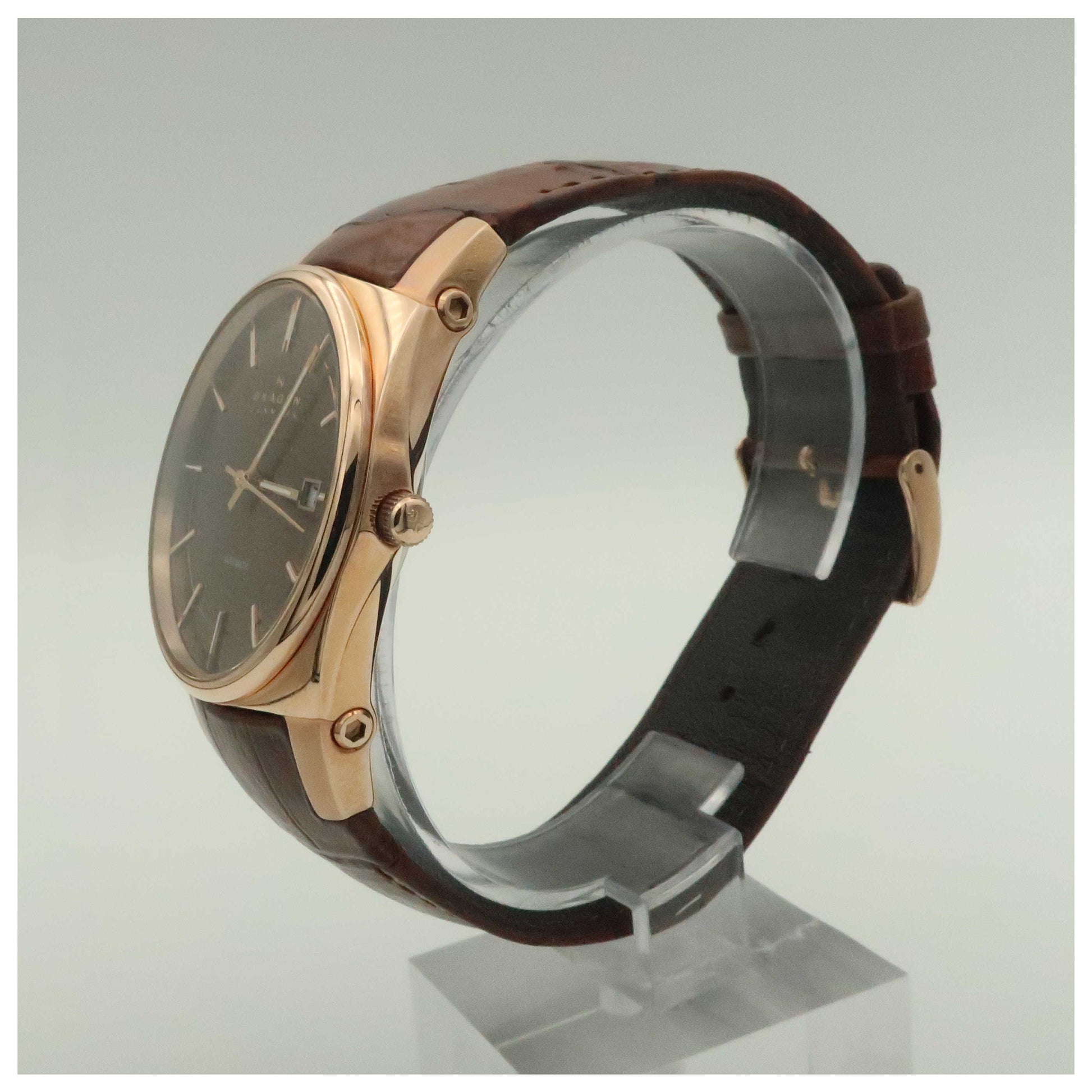 Skagen Leather Men's Automatic Watch 759LRLDJ-PO - Image #4