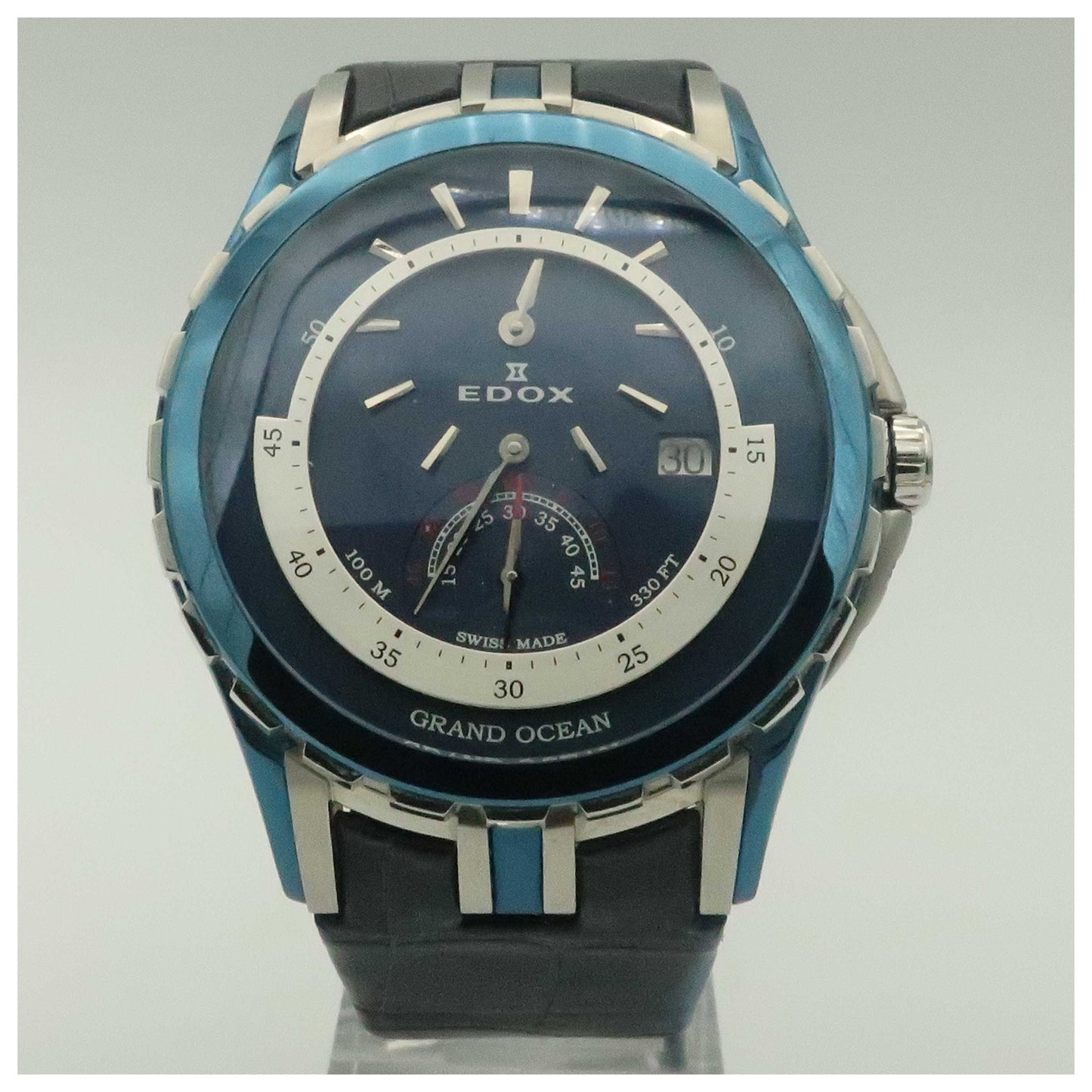 Front view of Edox Grand Ocean Men's Automatic Watch 77002-357B-BUIN-PO