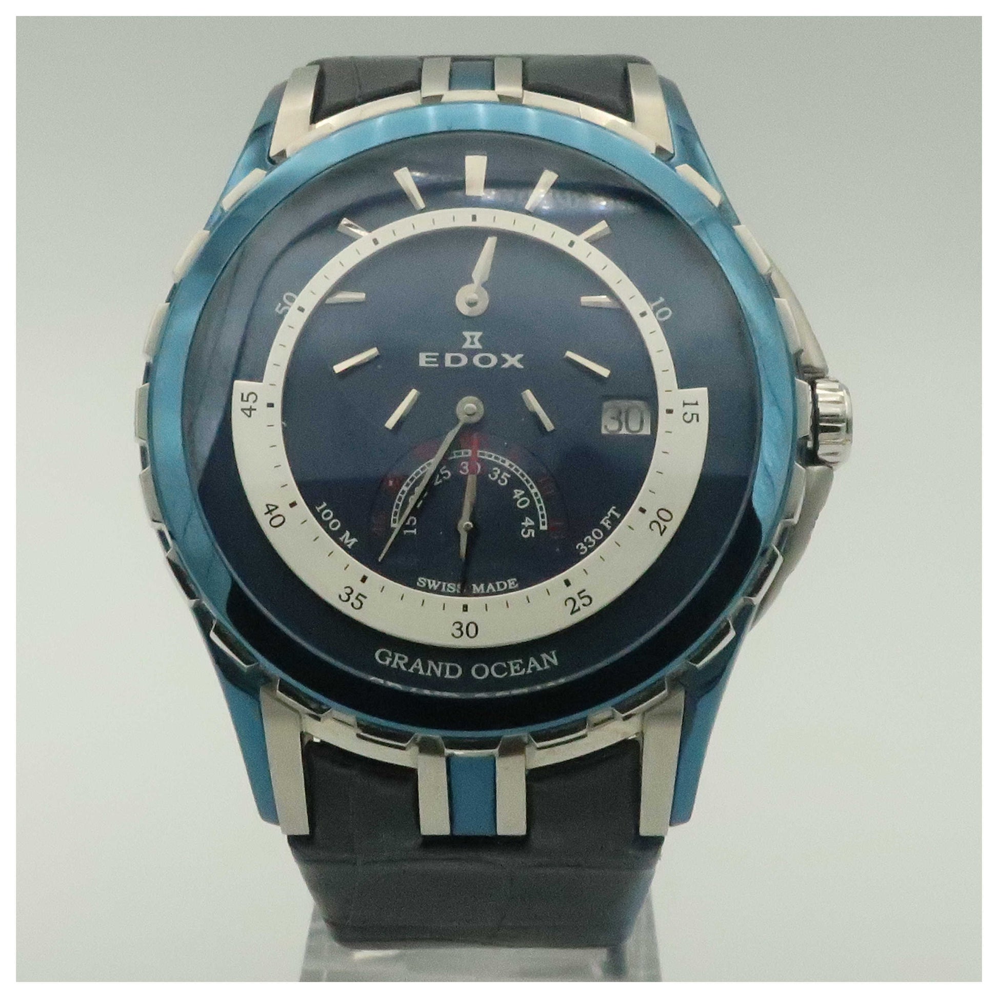 Front view of Edox Grand Ocean Men's Automatic Watch 77002-357B-BUIN-PO