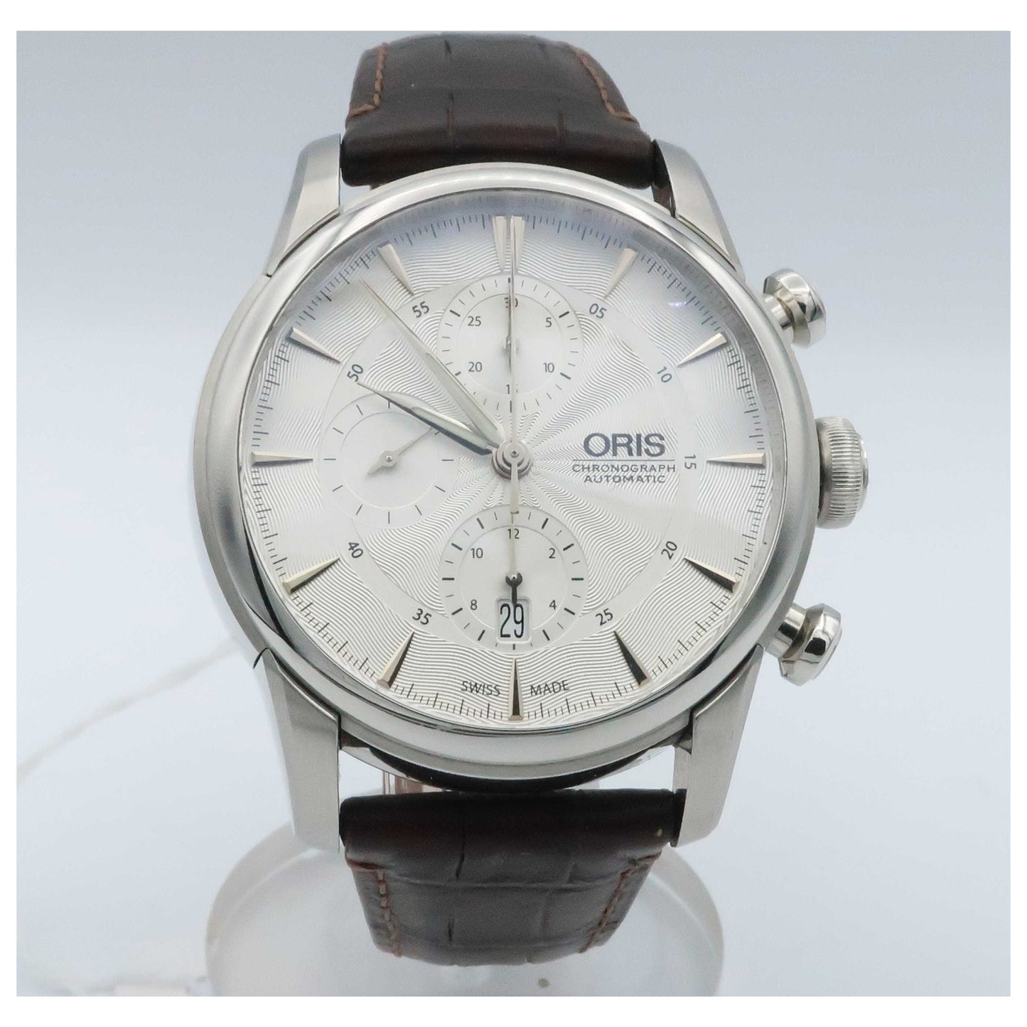Front view of Oris Artelier Men's Automatic Watch 774-7686-4051-LS-PO