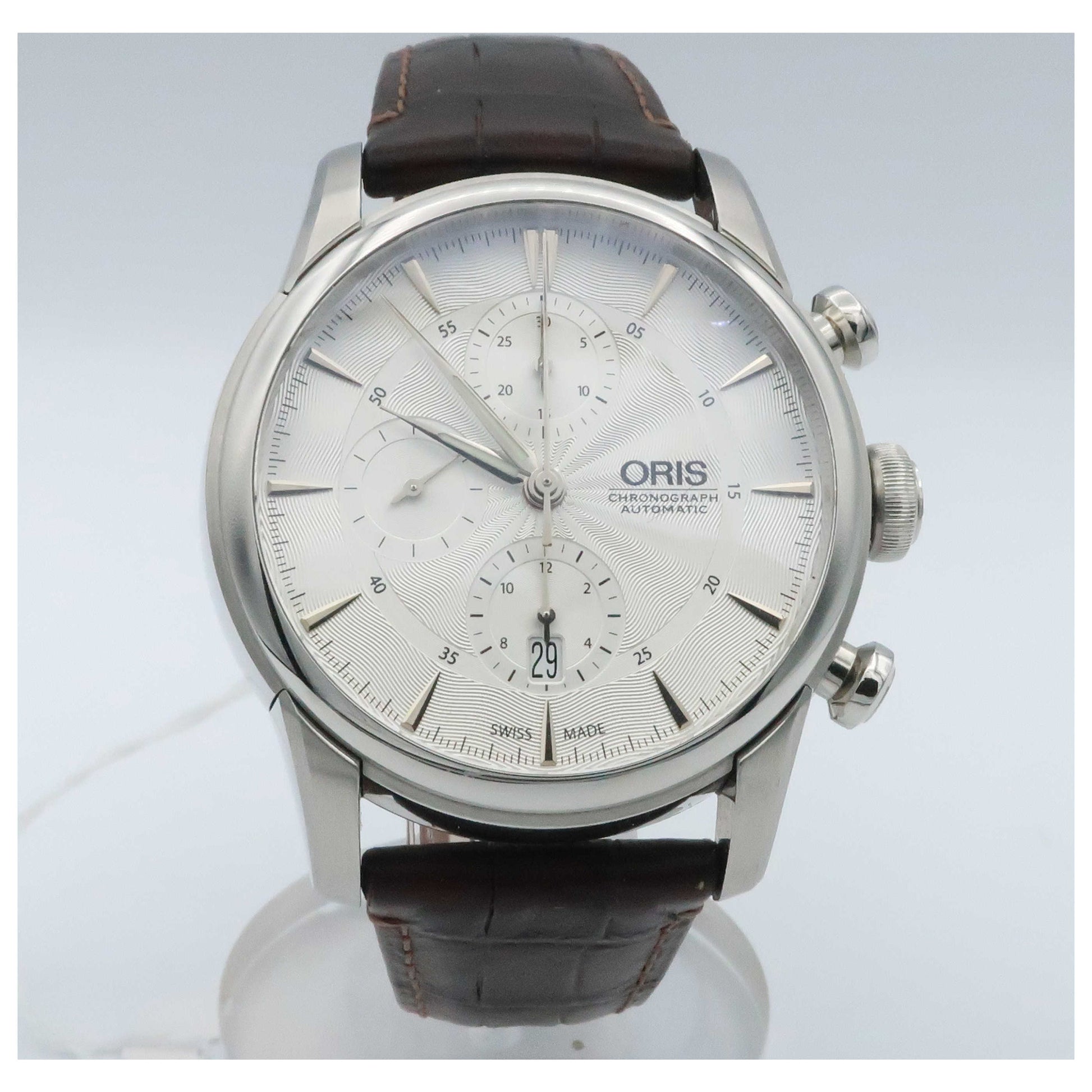 Front view of Oris Artelier Men's Automatic Watch 774-7686-4051-LS-PO