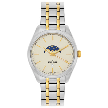 Front view of Edox Les Vauberts Men's Swiss Quartz (Battery-Powered) Watch 79018-357JM-BEID