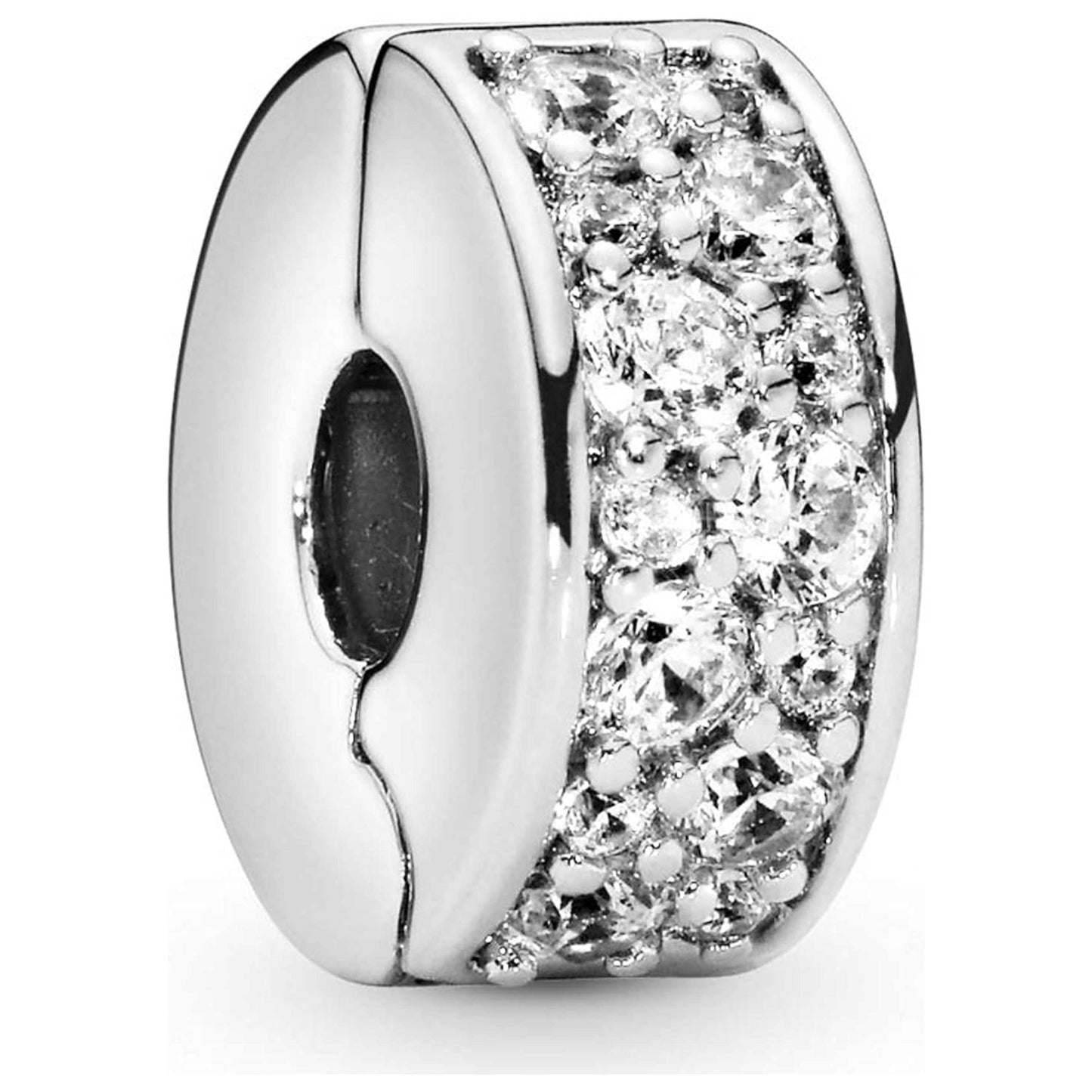 Front view of Pandora Clear Pave Women's Charm 791817CZ