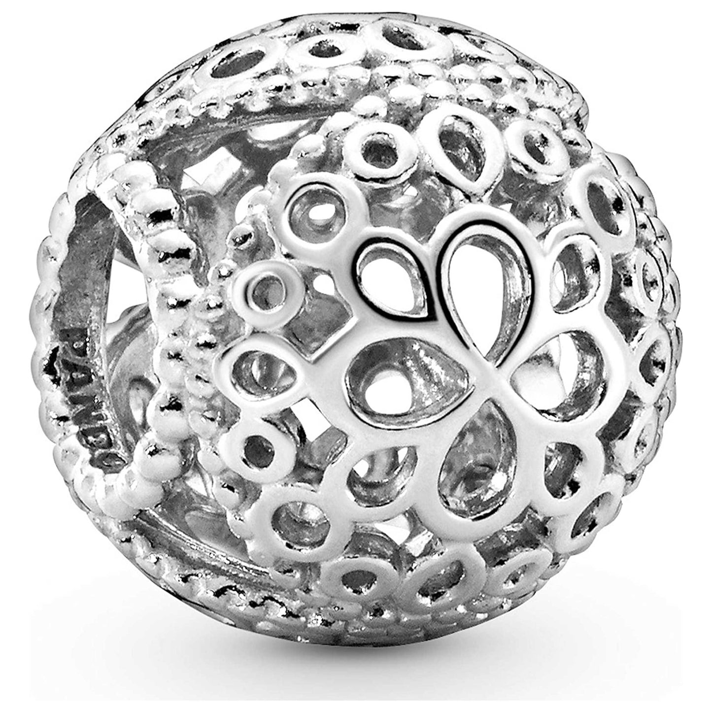Front view of Pandora Openwork Flower Women's Charm 797853