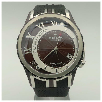 Front view of Edox Grand Ocean Men's Automatic Watch 80080-357BR-BRIN-SDV