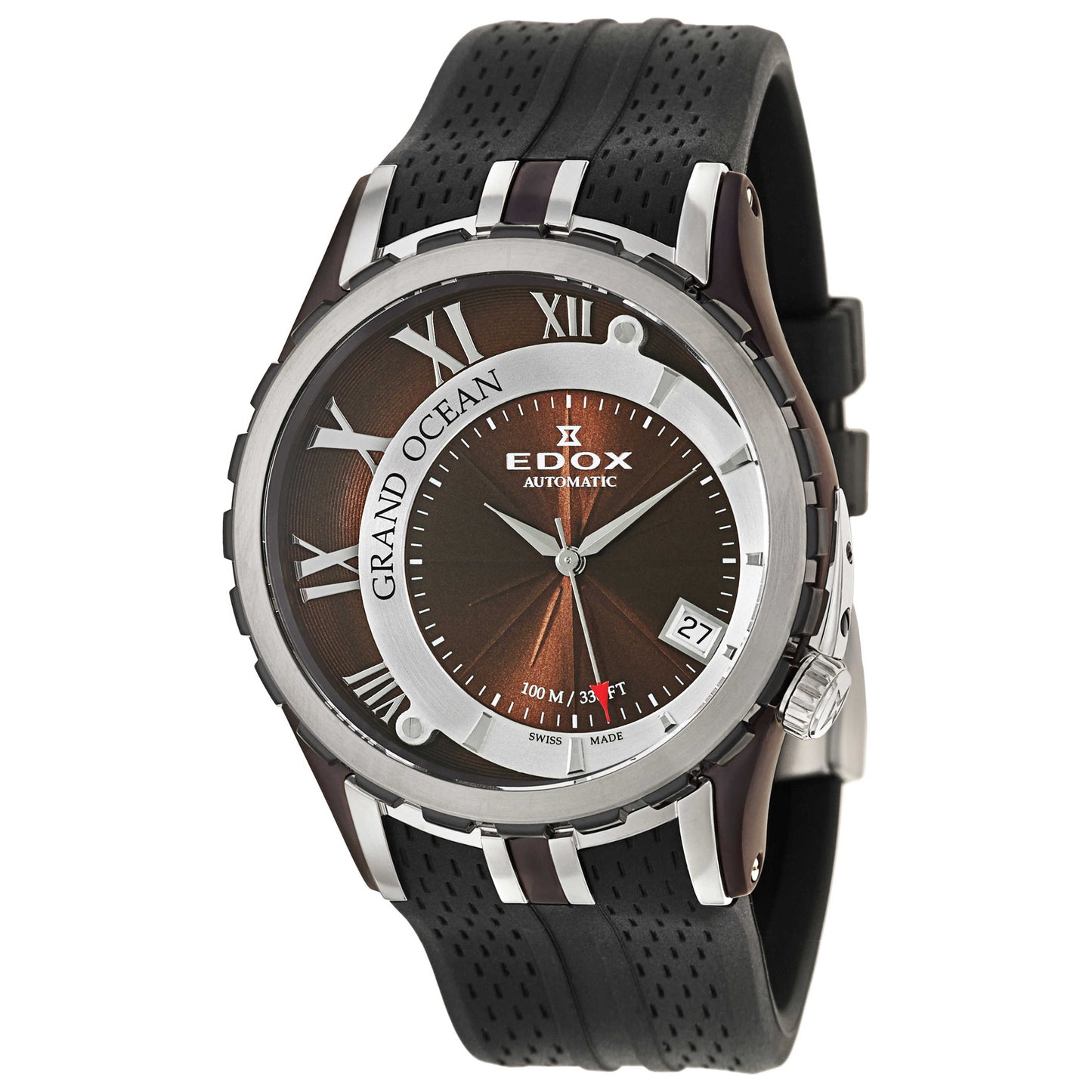 Front view of Edox Grand Ocean Men's Automatic Watch 80080-357BR-BRIN