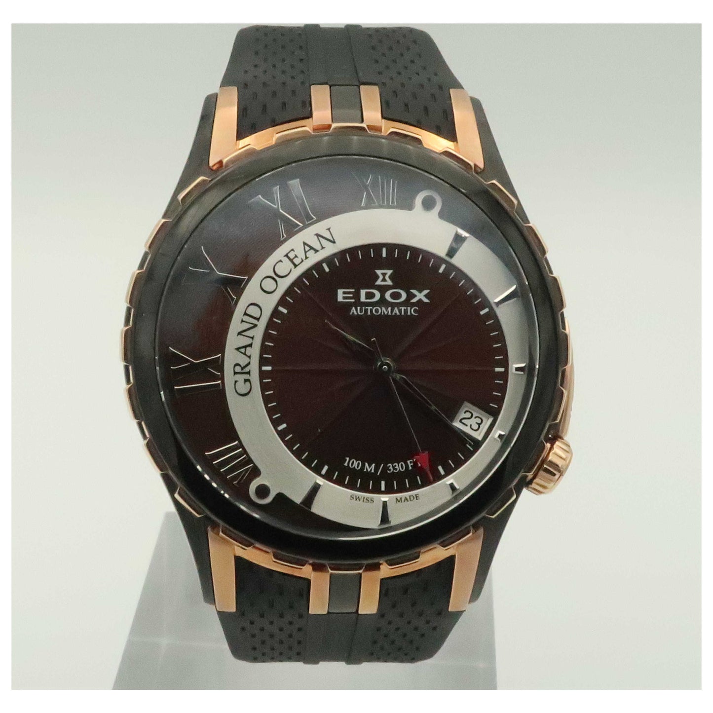 Front view of Edox Grand Ocean Men's Automatic Watch 80080-357RN-NIR-SDV