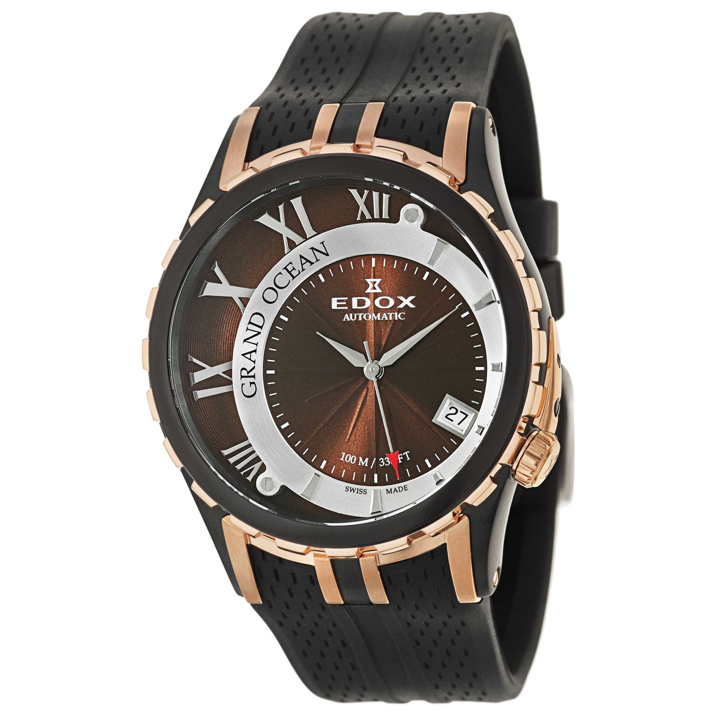 Front view of Edox Grand Ocean Men's Automatic Watch 80080-357RN-NIR