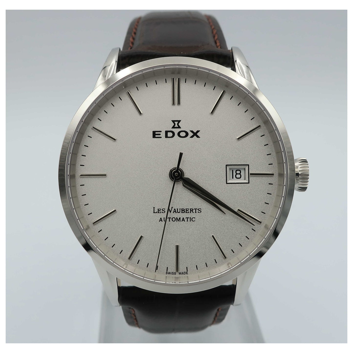 Front view of Edox Men's Automatic Watch 80081-3-AIN-SD