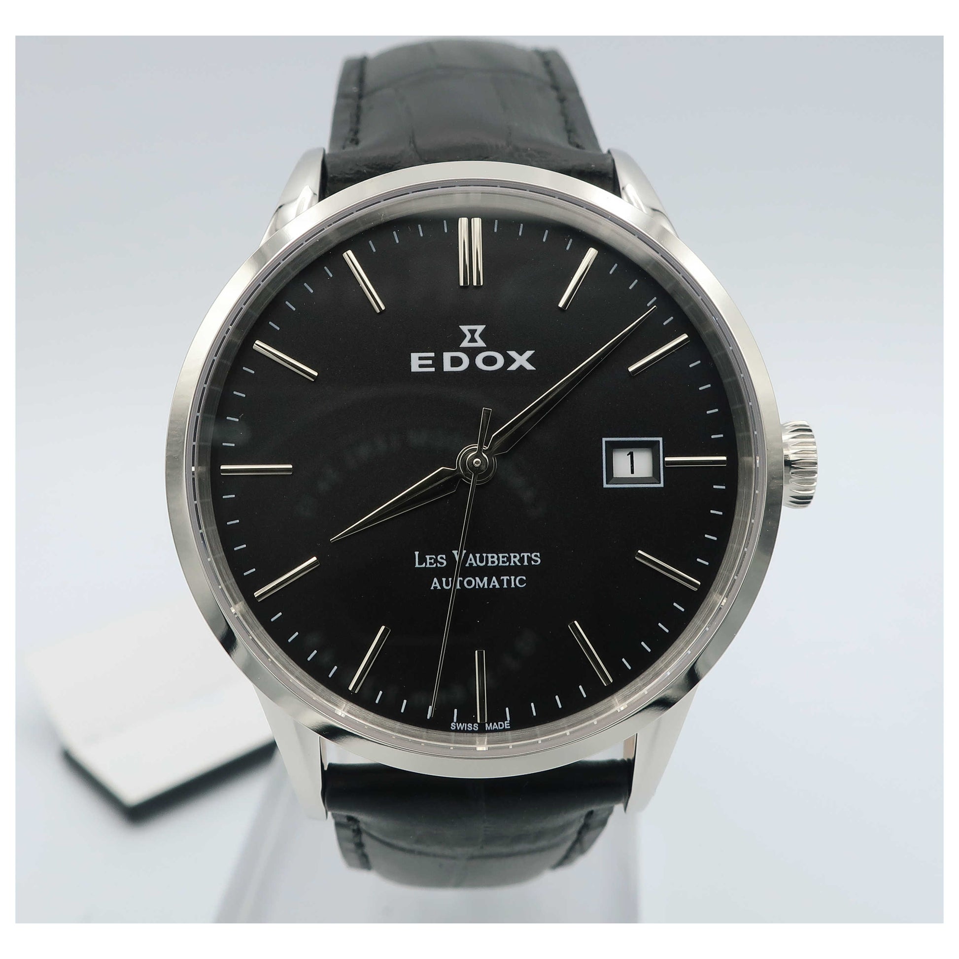 Front view of Edox Les Vauberts Men's Automatic Watch 80081-3-NIN-SD