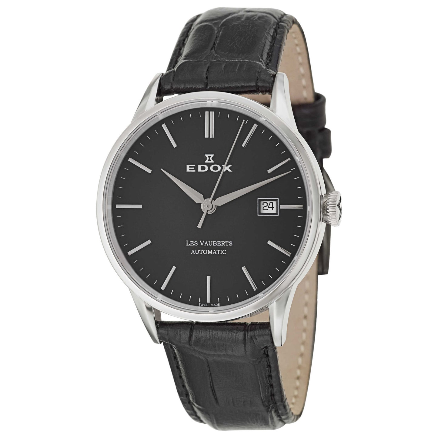Front view of Edox Les Vauberts Men's Automatic Watch 80081-3-NIN