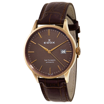 Front view of Edox Les Vauberts Men's Automatic Watch 80081-37R-BRIR