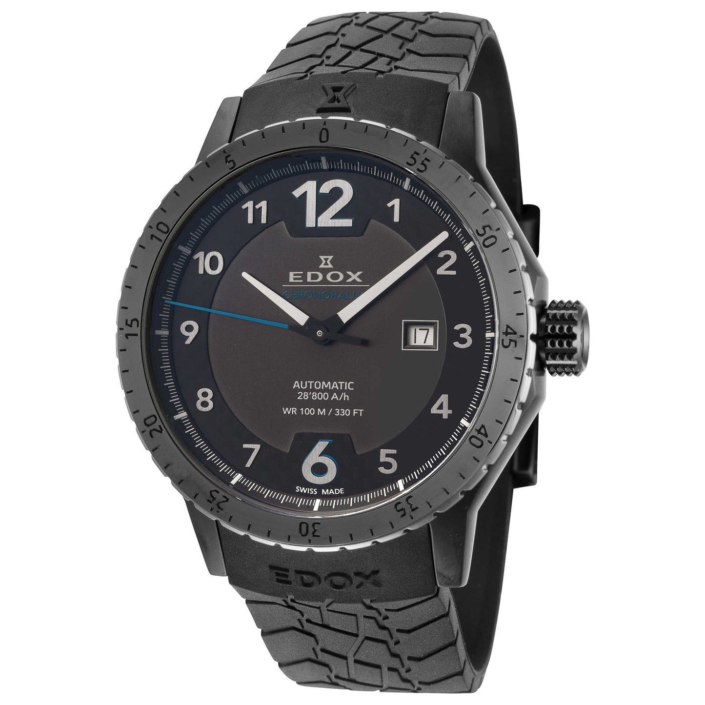Front view of Edox Chronorally 1 Men's Automatic Watch 80094-37GN-NBU1