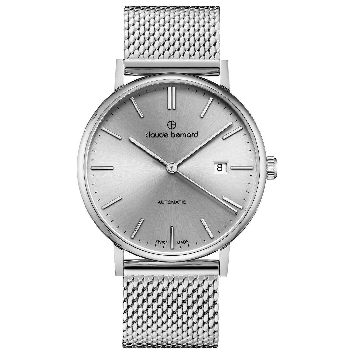 Front view of Claude Bernard Classic Unisex Automatic Watch 80102-3M-AIN