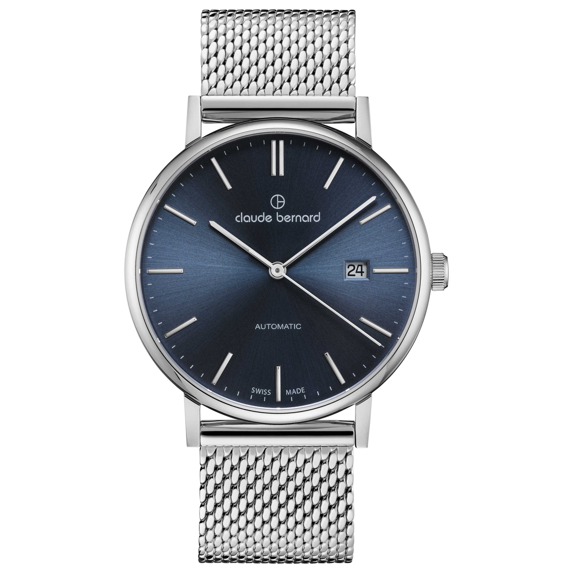 Front view of Claude Bernard Classic Unisex Automatic Watch 80102-3M-BUIN
