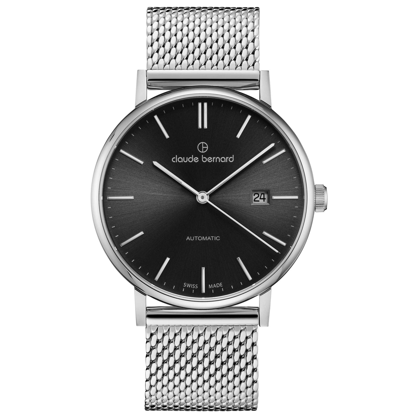 Front view of Claude Bernard Classic Unisex Automatic Watch 80102-3M-NIN