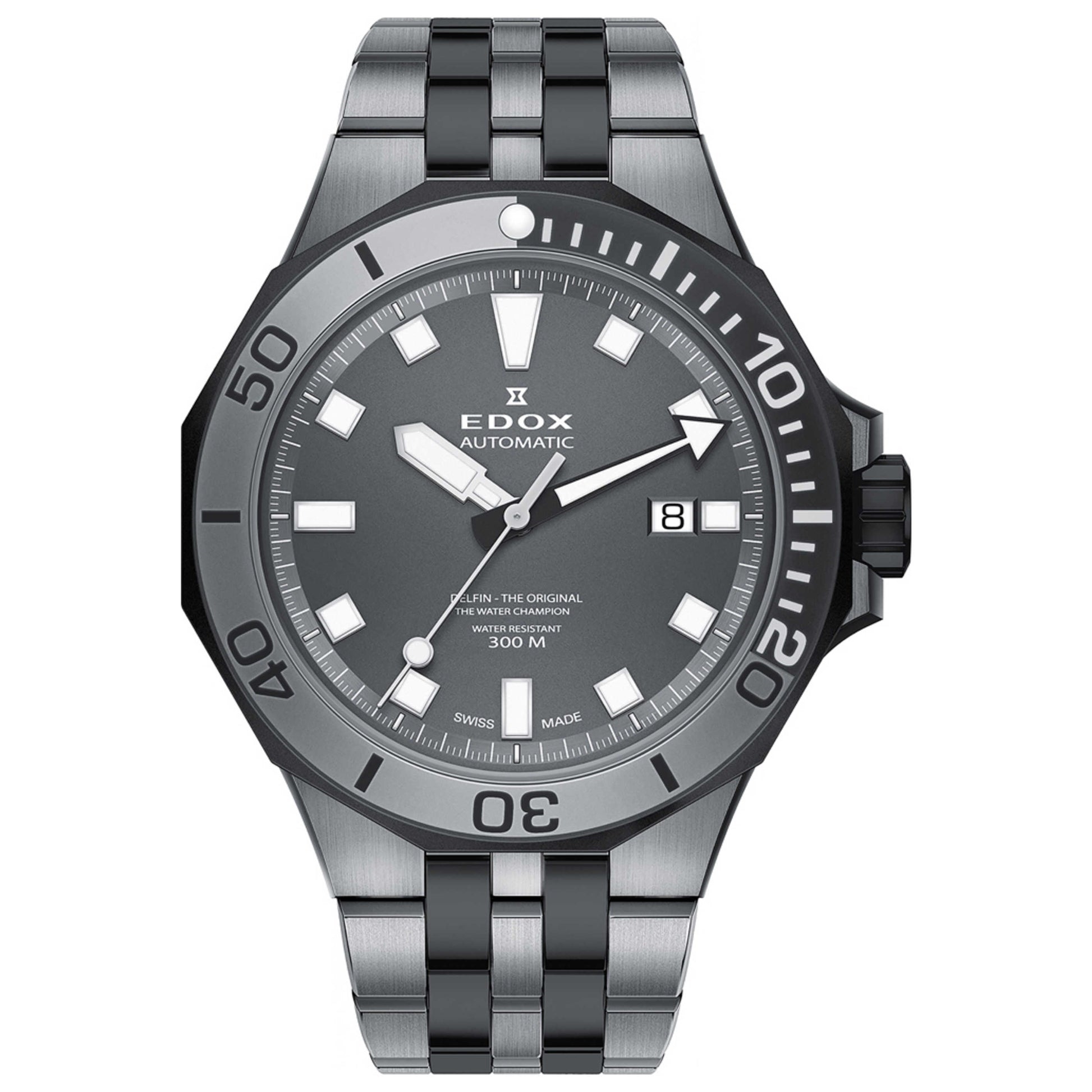 Front view of Edox Delfin Men's Automatic Watch 80110-357GNM-GIN