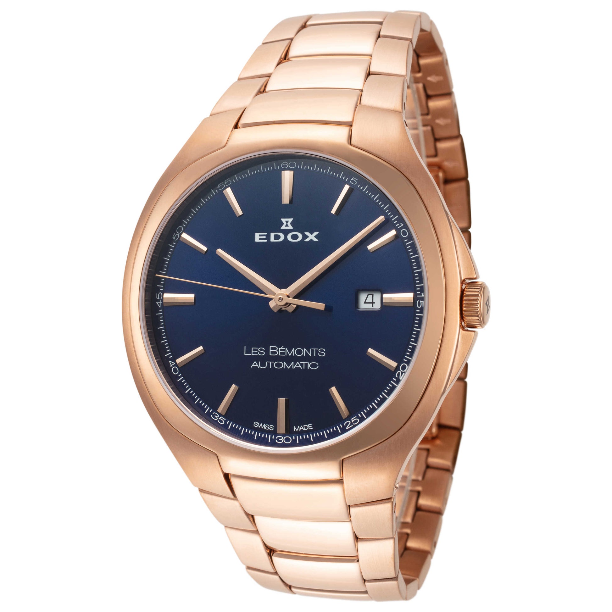 Front view of Edox Les Bémonts Men's Automatic Watch 80114-37R-BUIR