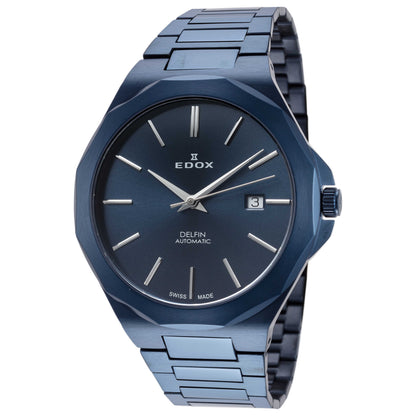 Front view of Edox Delfin Men's Automatic Watch 80117-37BUM-BUIN