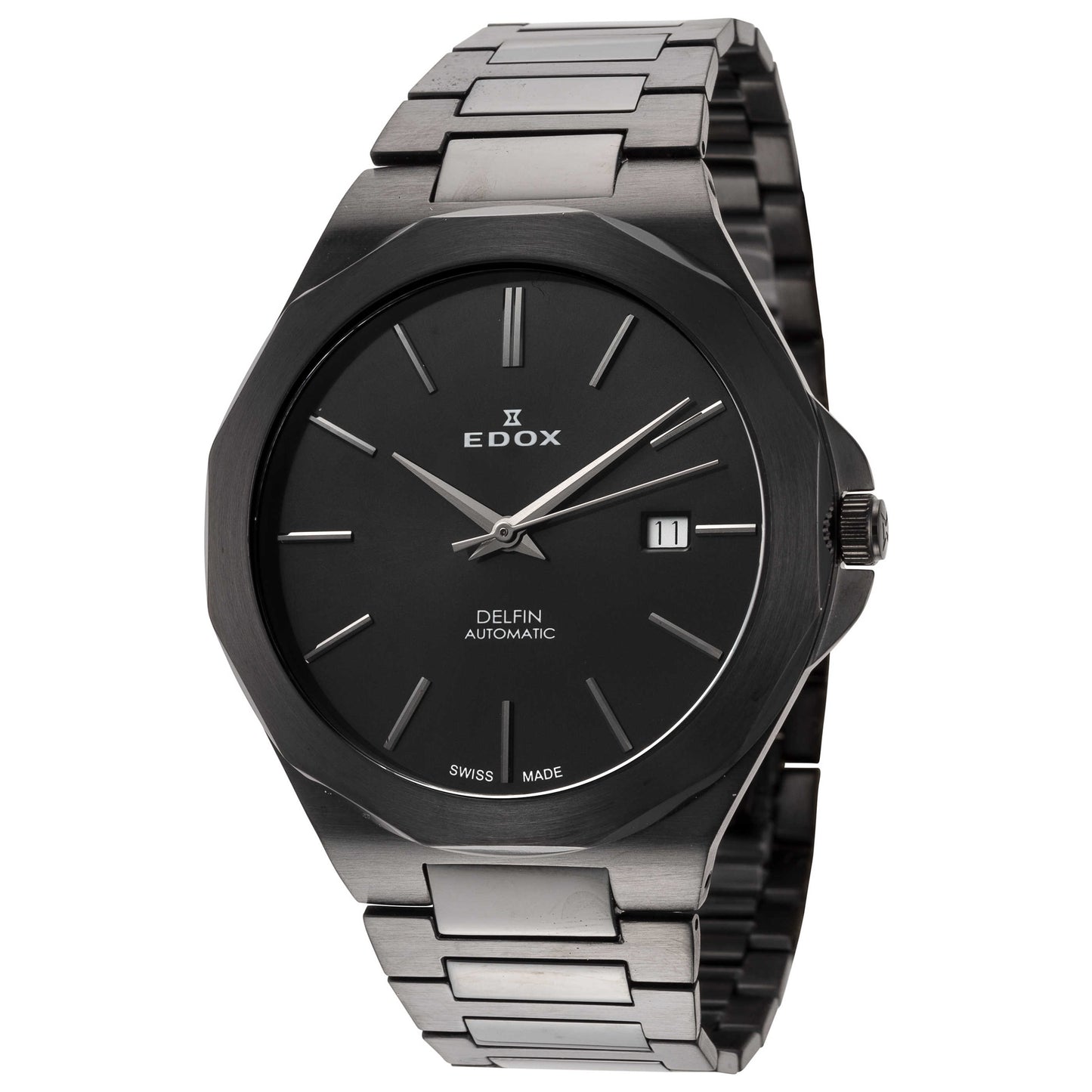 Front view of Edox Delfin Men's Automatic Watch 80117-37NM-NIG