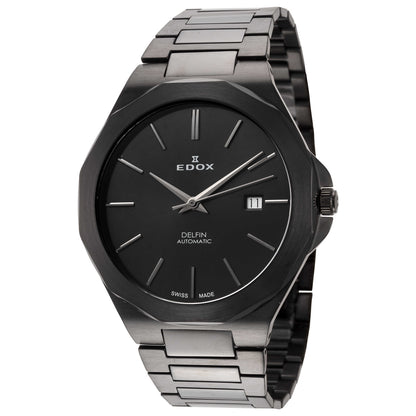Front view of Edox Delfin Men's Automatic Watch 80117-37NM-NIG