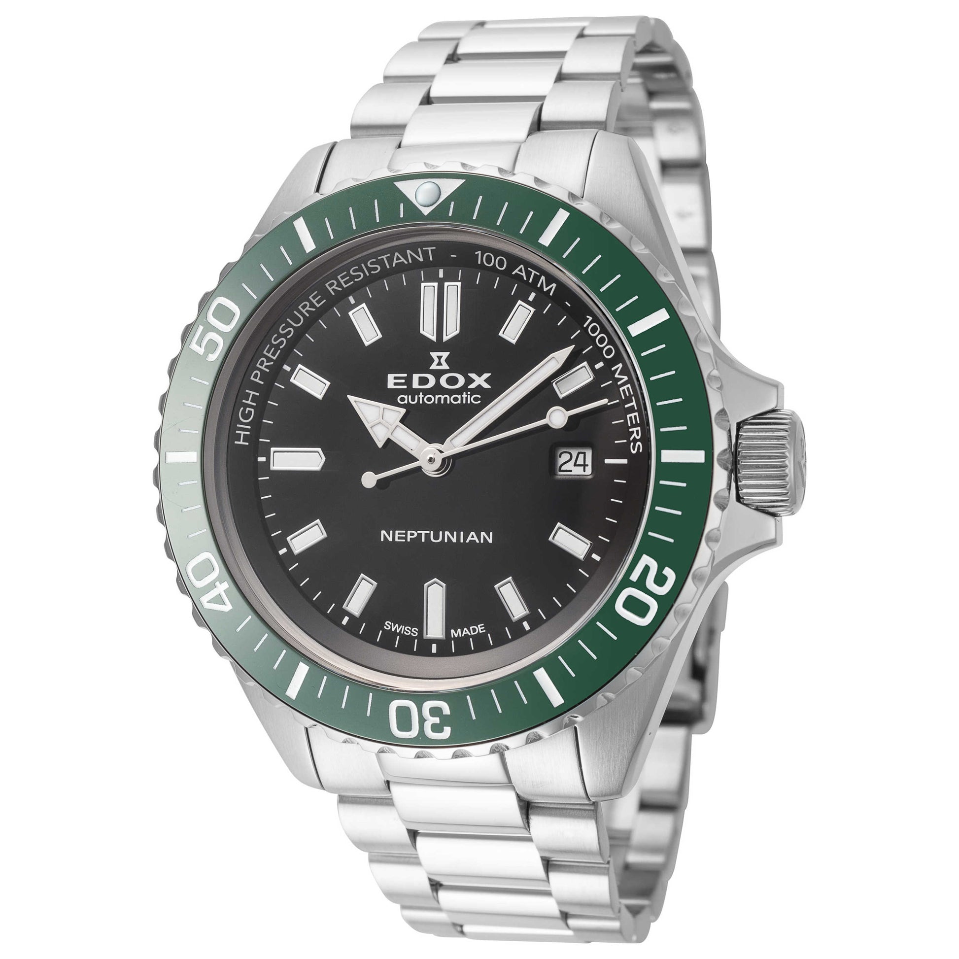 Front view of Edox Neptunian Men's Automatic Watch 80120-3VM-NIN