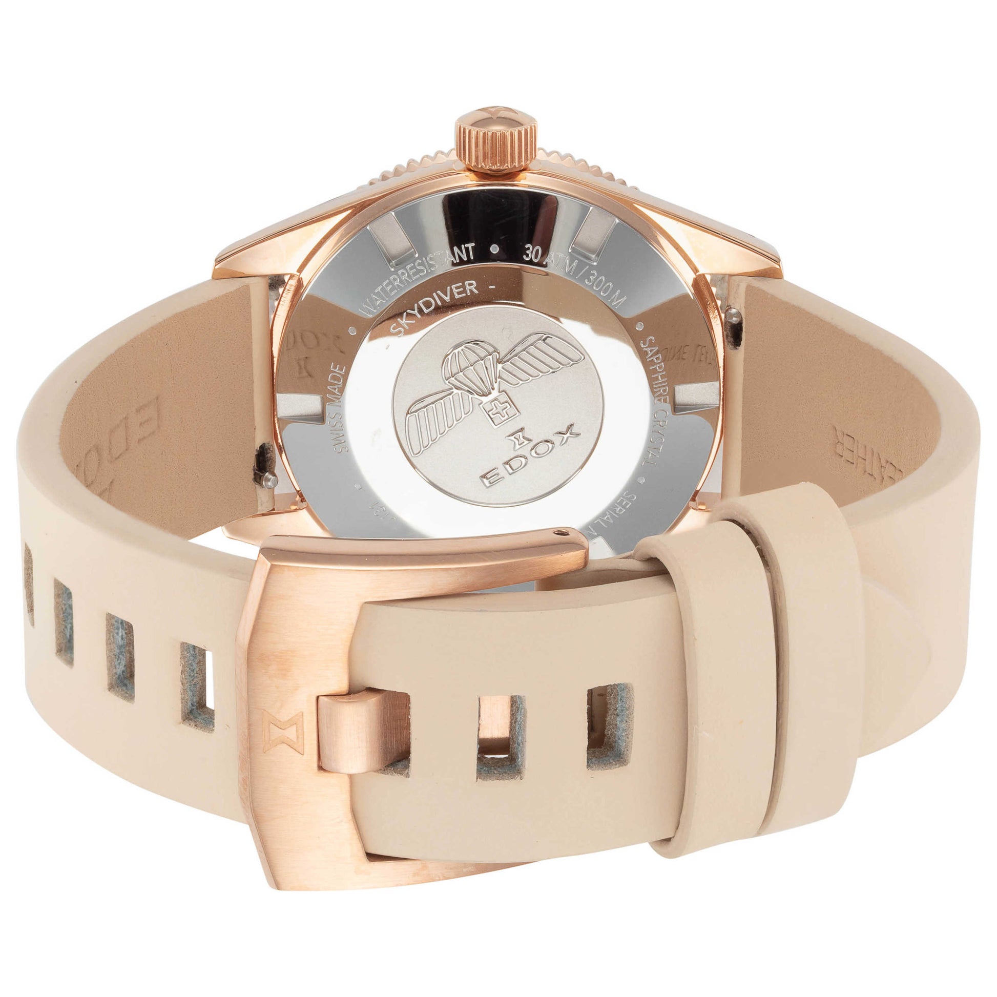 Back view of Edox SkyDiver Unisex Automatic Watch 80131-37RNC-VDBEI