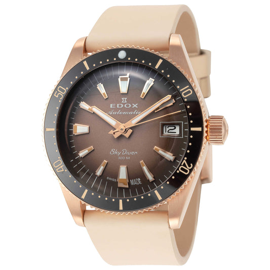 Front view of Edox SkyDiver Unisex Automatic Watch 80131-37RNC-VDBEI