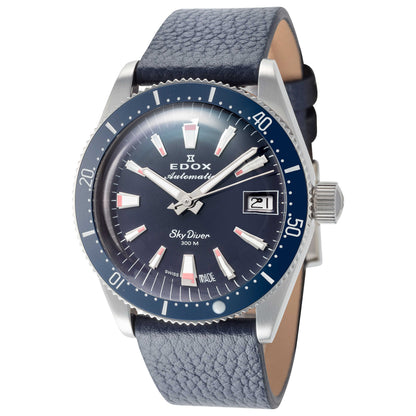 Front view of Edox SkyDiver Unisex Automatic Watch 80131-3BUC-BUICO