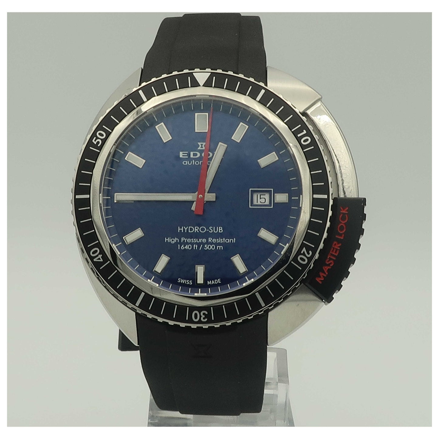 Front view of Edox Hydro-Sub Men's Automatic Watch 80301-3NCA-BUIN-SD