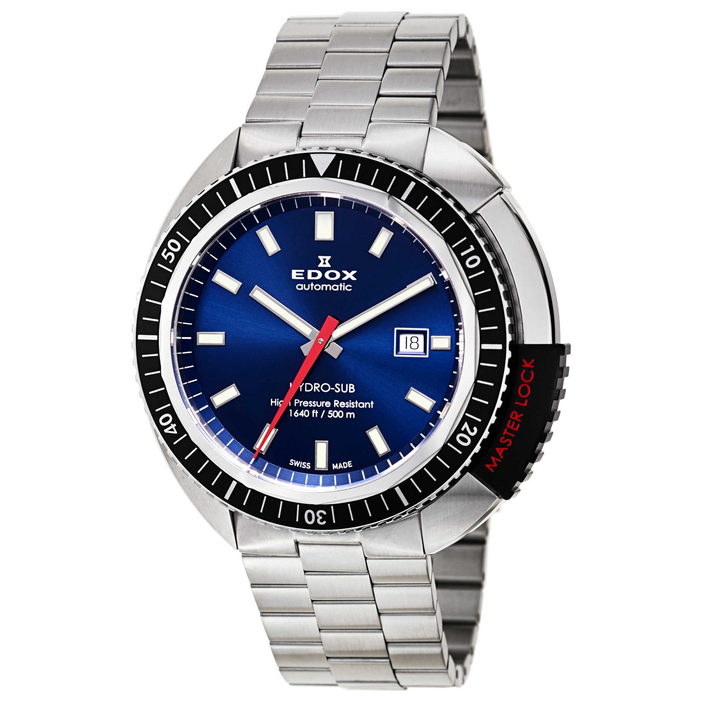Front view of Edox Hydro-Sub Men's Automatic Watch 80301-3NM-BUIN