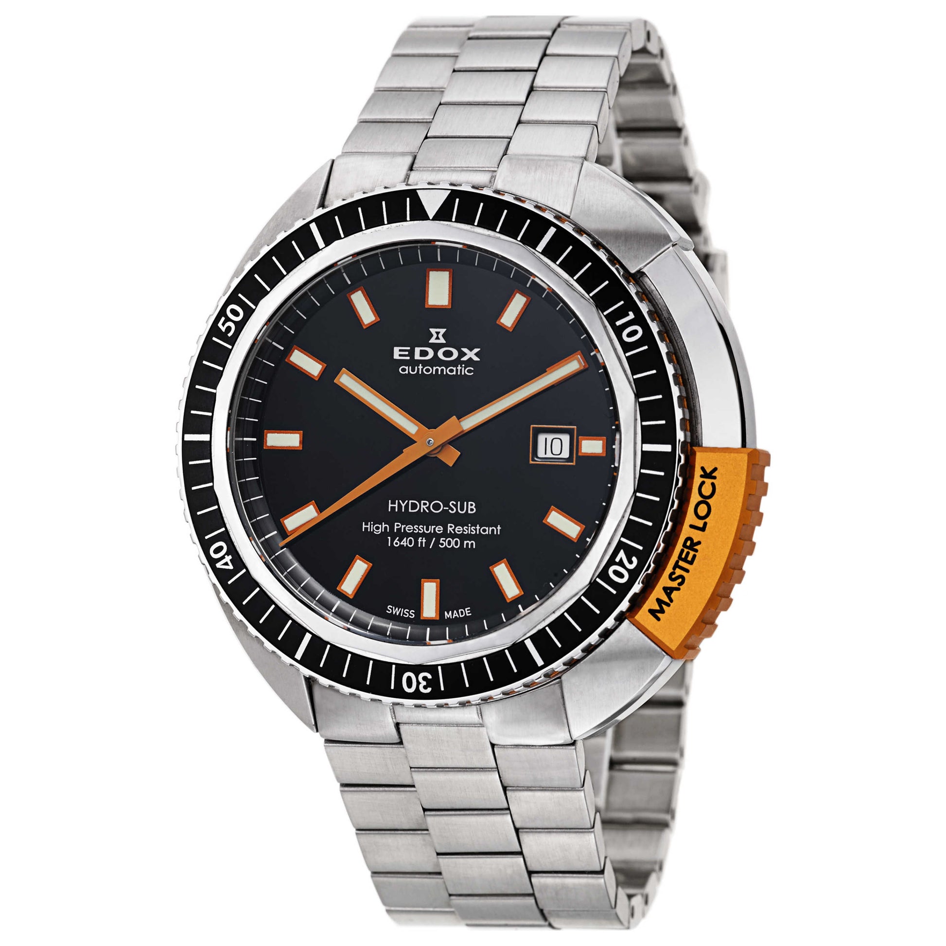 Front view of Edox Hydro-Sub Men's Automatic Watch 80301-3NOM-NIN