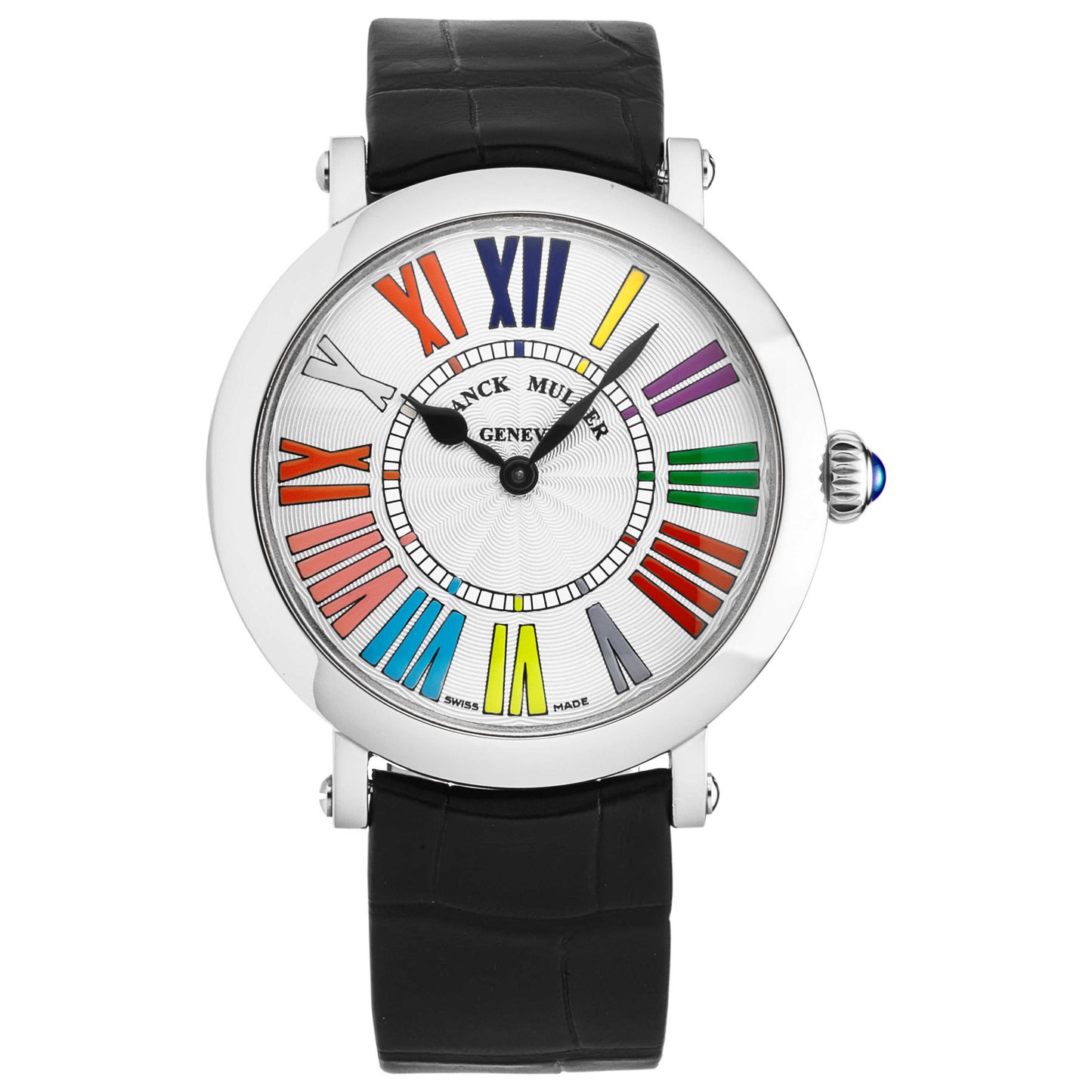 Front view of Franck Muller Round Women's Quartz Watch 8035QZCOLRACSIL
