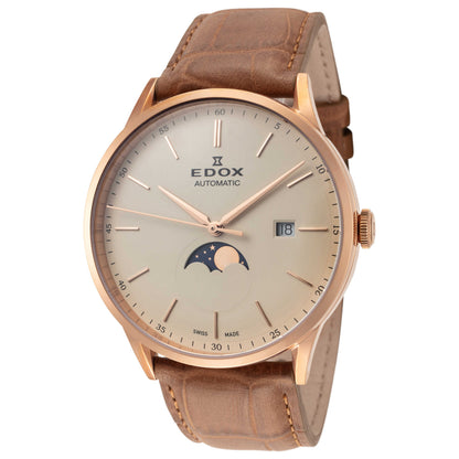 Front view of Edox Les Vauberts Men's Automatic Watch 80500-37R-BEIR