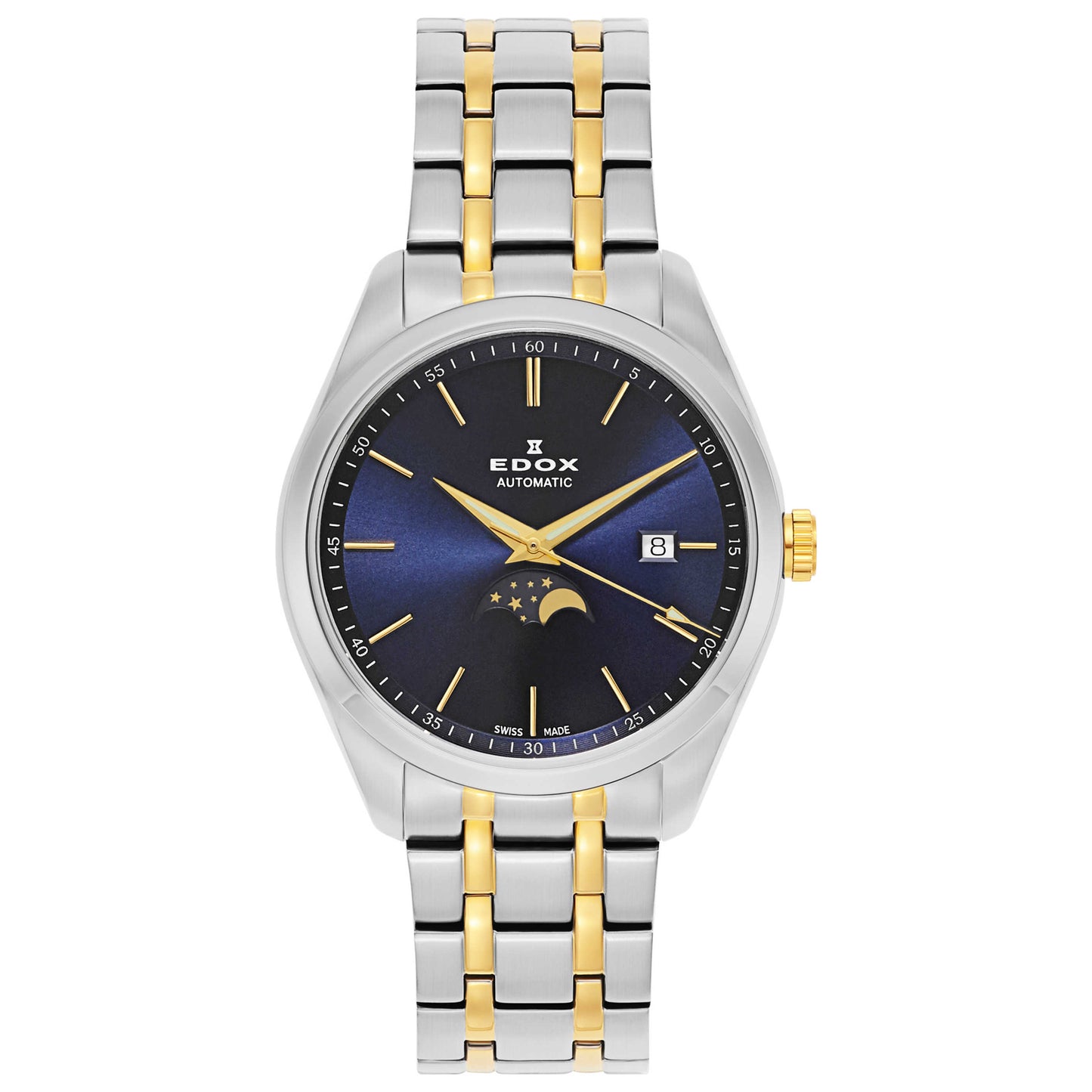 Front view of Edox Les Vauberts Men's Automatic Watch 80505-357JM-BUID