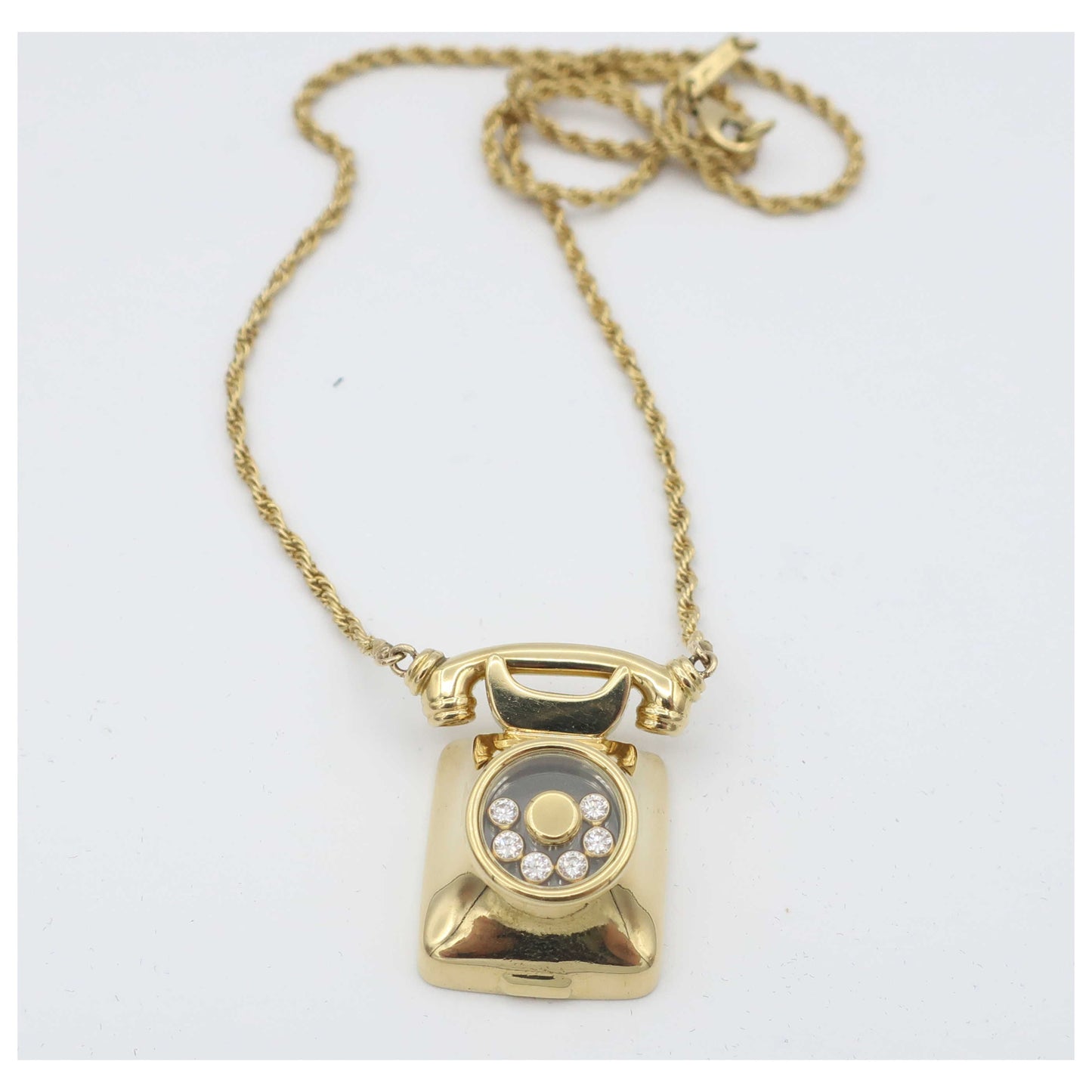 Front view of Chopard Jewelry Happy Diamonds Women's Necklace 815040-0001-PO