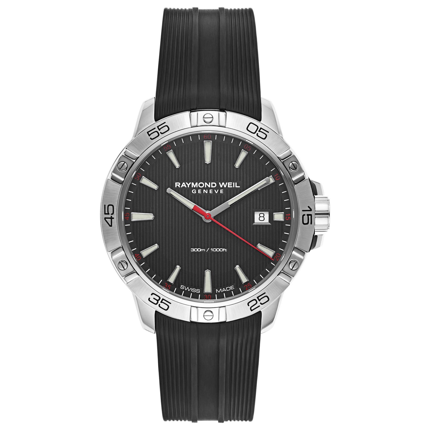 Front view of Raymond Weil Tango Men's Swiss Quartz (Battery-Powered) Watch 8160-SR2-20001