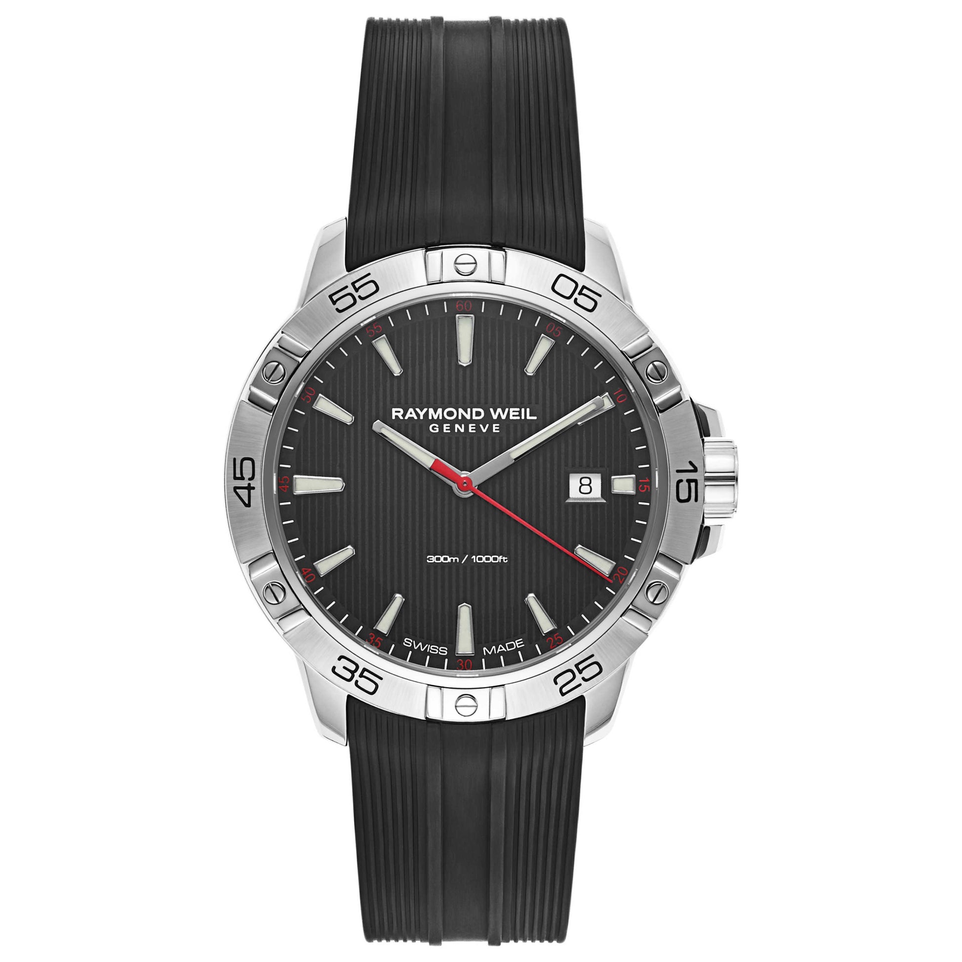 Front view of Raymond Weil Tango Men's Swiss Quartz (Battery-Powered) Watch 8160-SR2-20001