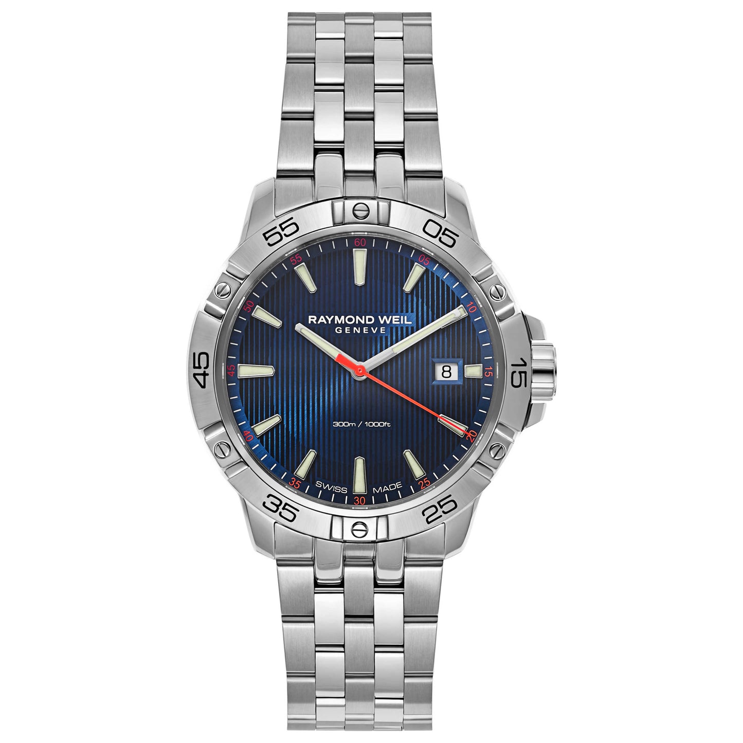 Front view of Raymond Weil Tango Men's Swiss Quartz (Battery-Powered) Watch 8160-ST2-50001