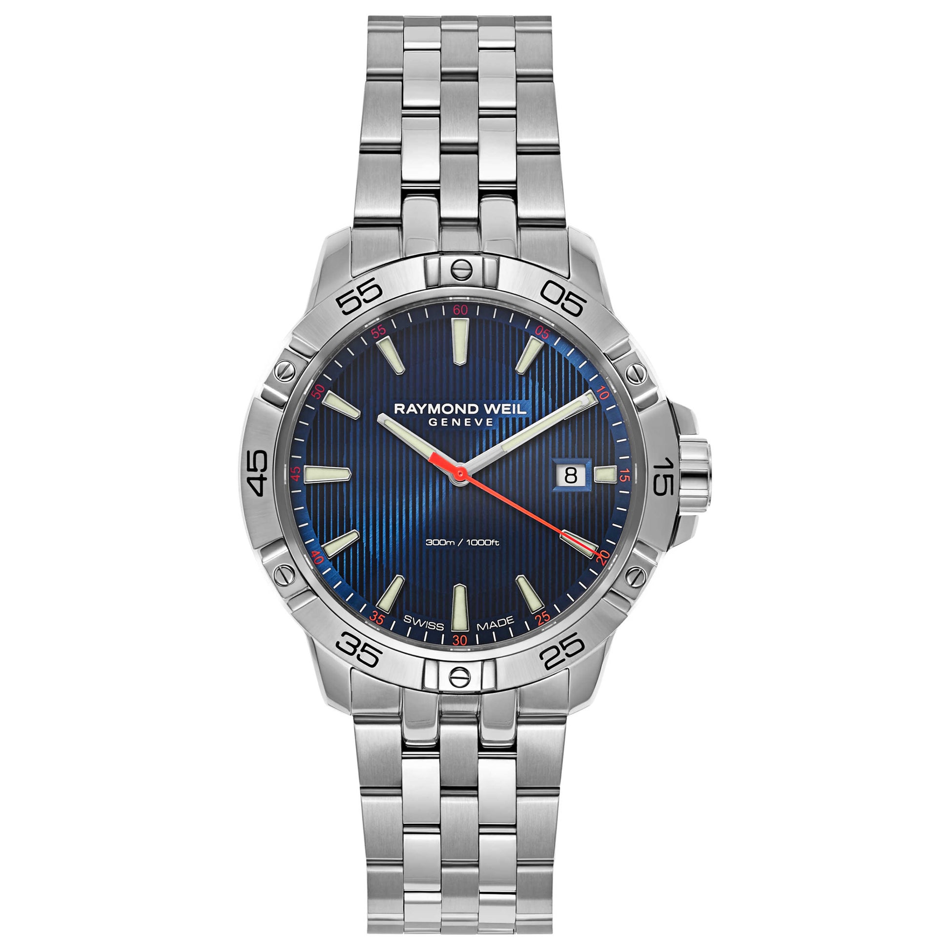 Front view of Raymond Weil Tango Men's Swiss Quartz (Battery-Powered) Watch 8160-ST2-50001