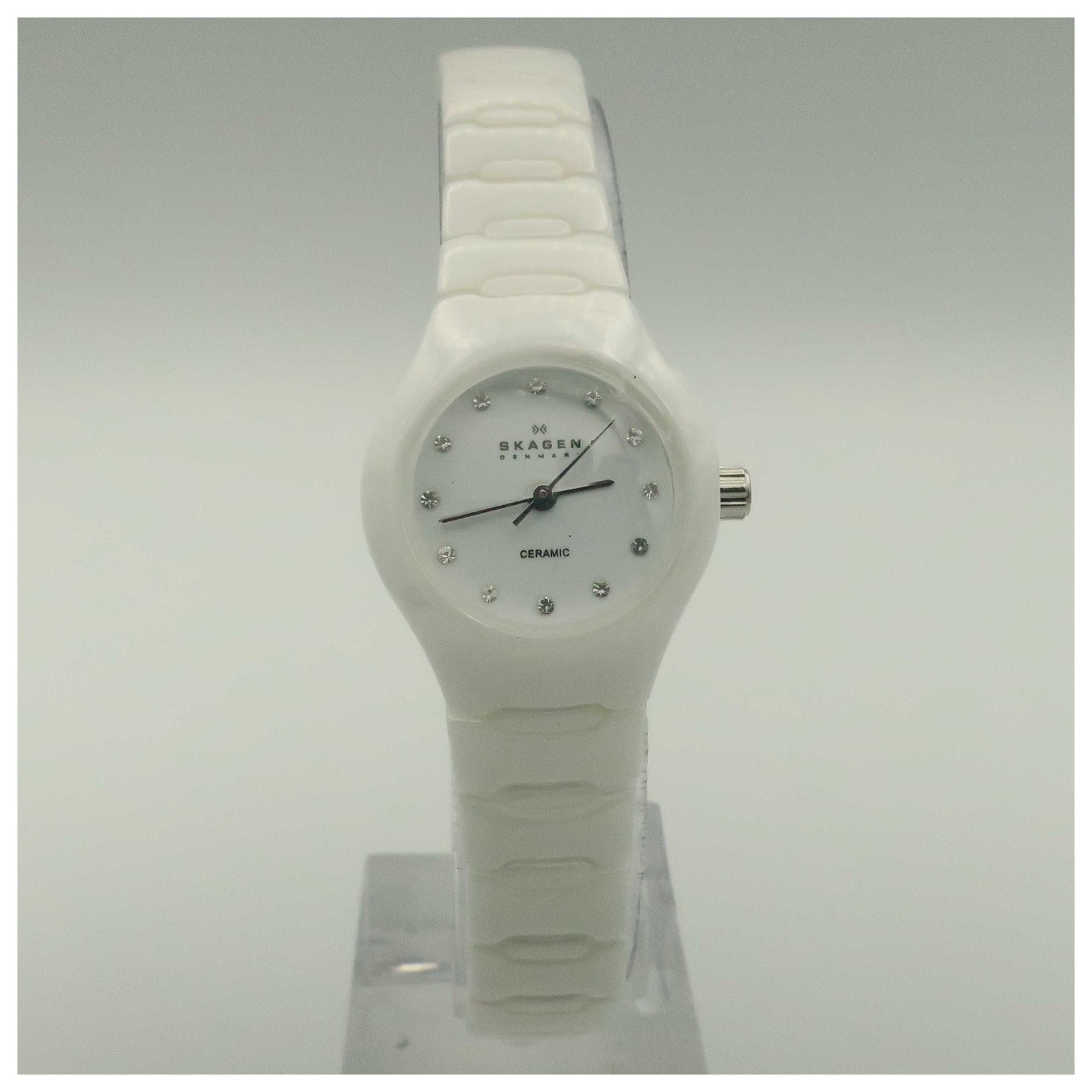 Front view of Skagen Ceramic Women's Japanese Quartz (Battery-Powered) Watch 816XSWXC1-SDV