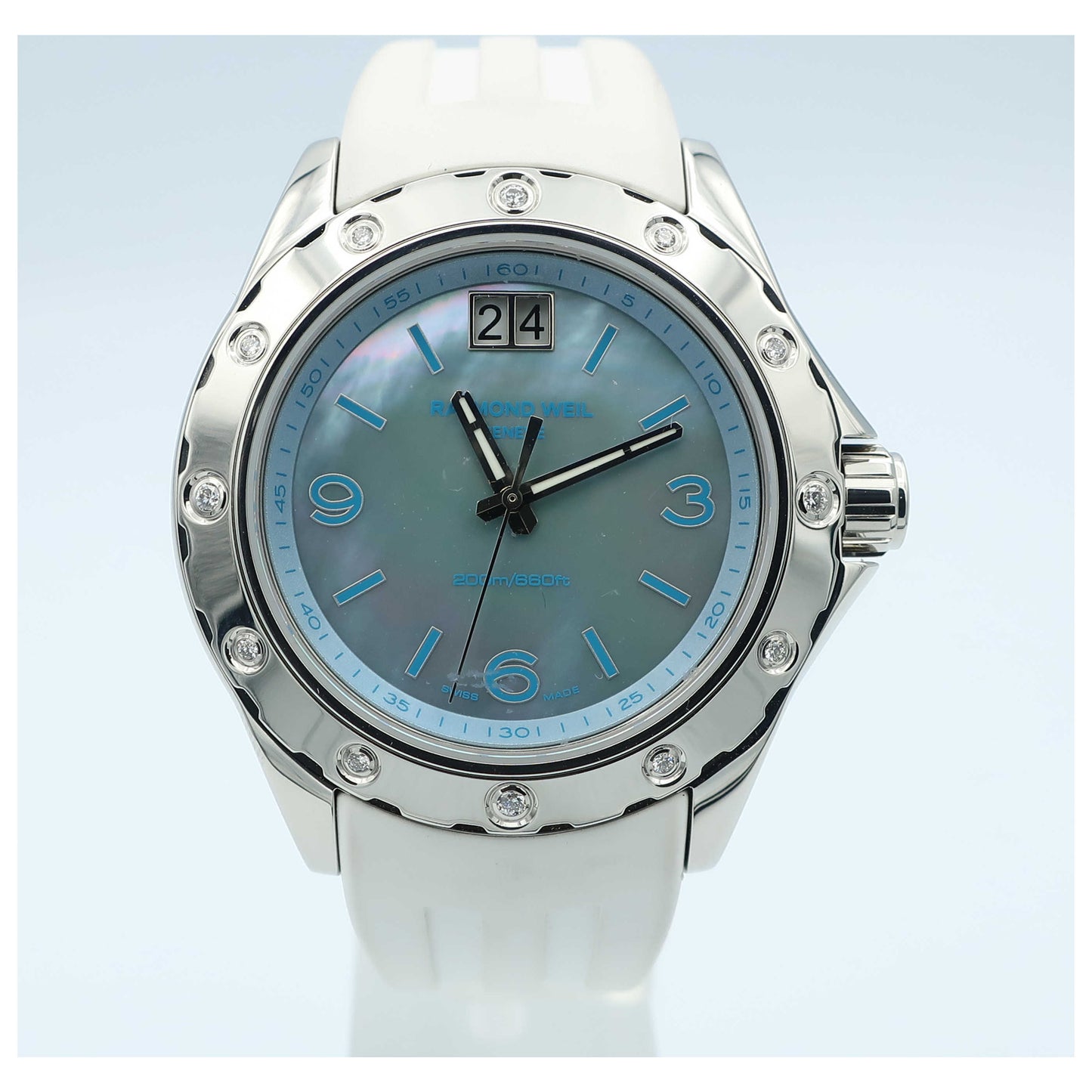 Front view of Raymond Weil RW Spirit Women's Swiss Quartz (Battery-Powered) Watch 8170-SR3-05997-SDV