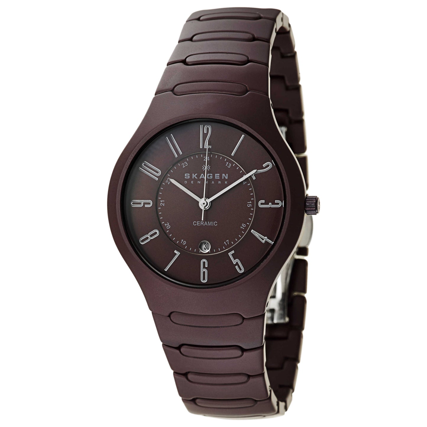 Front view of Skagen Ceramic Unisex Japanese Quartz (Battery-Powered) Watch 817LDXC