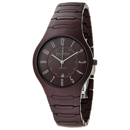 Front view of Skagen Ceramic Unisex Japanese Quartz (Battery-Powered) Watch 817LDXC