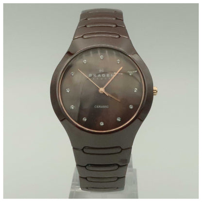 Front view of Skagen Ceramic Women's Japanese Quartz (Battery-Powered) Watch 817SDXCR-SDV