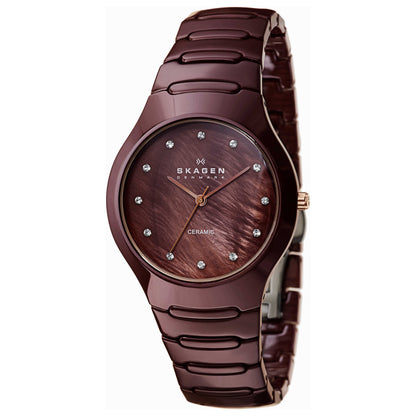 Front view of Skagen Ceramic Women's Japanese Quartz (Battery-Powered) Watch 817SDXCR