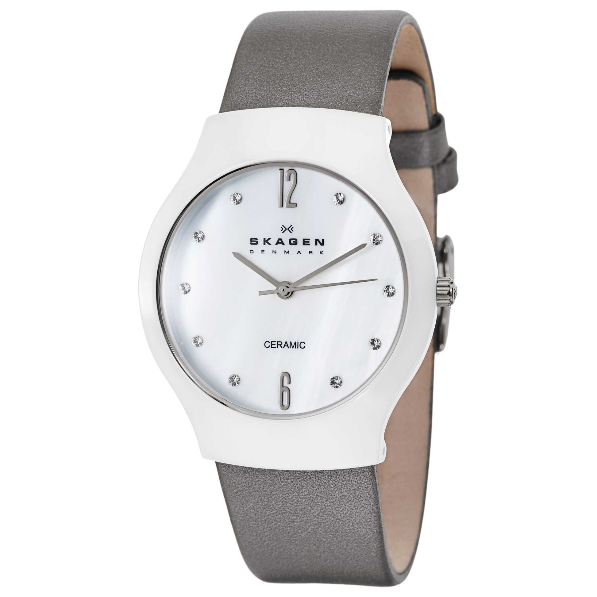 Front view of Skagen Ceramic Women's Japanese Quartz (Battery-Powered) Watch 817SWLMLC