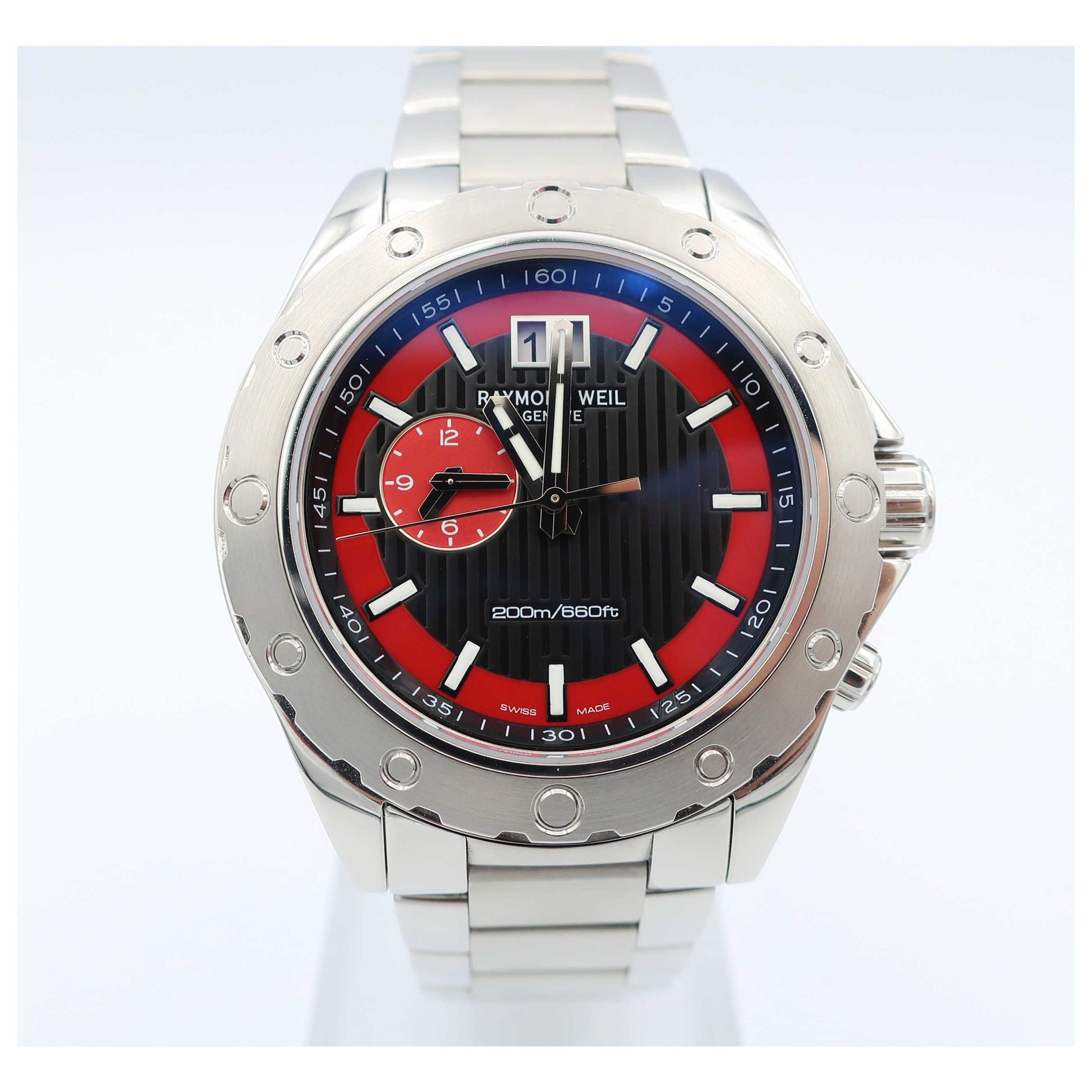 Front view of Raymond Weil RW Sport Men's Swiss Quartz (Battery-Powered) Watch 8200-ST-20041-SDV